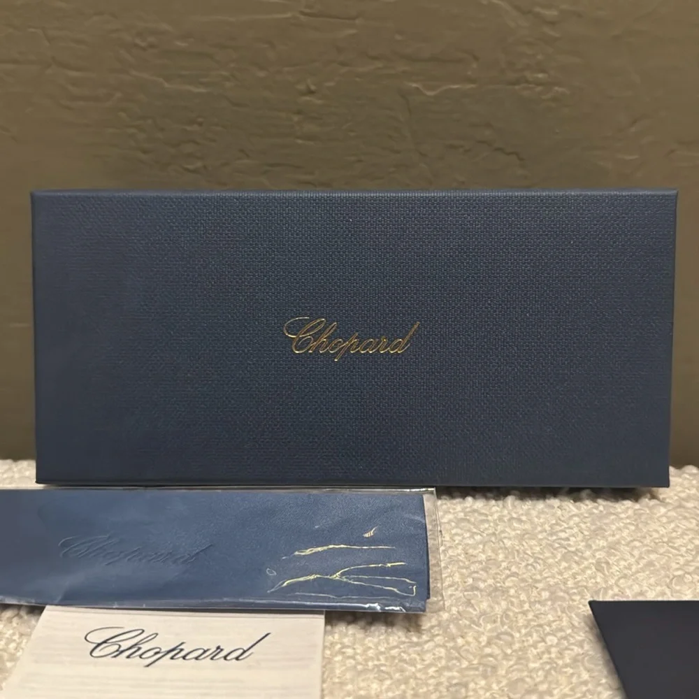 Chopard Happy Hearts Sunglasses 💕 Rose Gold Titanium - Crystal Hearts - Picture 8 of 10